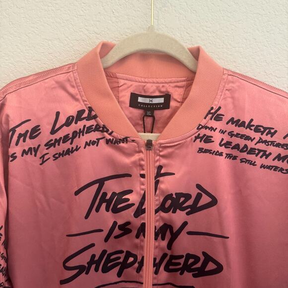 3:16 Collection “Psalm 23” Satin Bomber Jacket Rose-Gold Script Women’s XL Faith - Picture 4 of 8